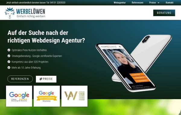 Vorschau von www.werbeloewen.de, Werbelöwen e. K.