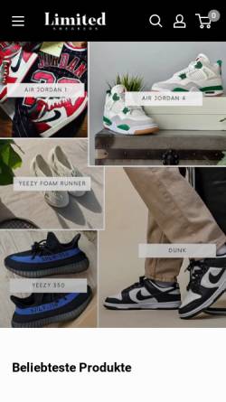 Vorschau der mobilen Webseite limited-sneakers.de, Limited Sneakers