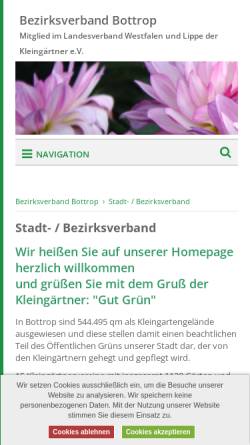 Vorschau der mobilen Webseite www.bzv-bottrop.de, Bezirksverband Bottrop der Kleingärtner e.V.