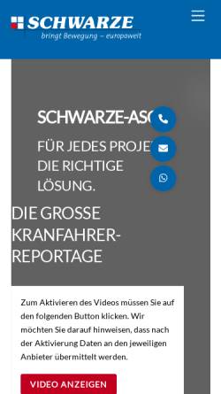 Vorschau der mobilen Webseite schwarze-asc.de, Schwarze-ASC GmbH