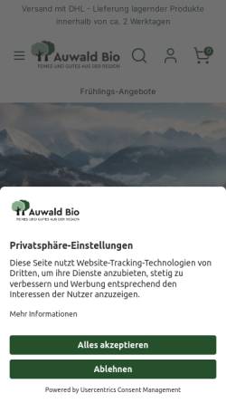 Vorschau der mobilen Webseite auwaldbio.de, AuwaldBio Online-Shop