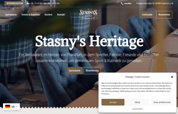 Vorschau von stasnys.de, Stasny’s Heritage Restaurant und Bar