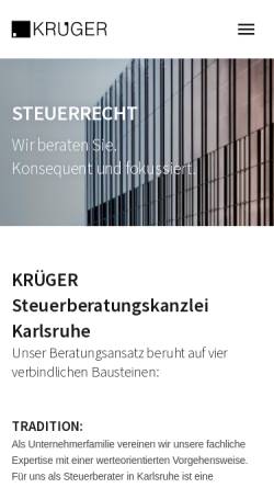 Vorschau der mobilen Webseite krueger-kanzlei.de, KRÜGER Steuerberatungsgesellschaft mbH