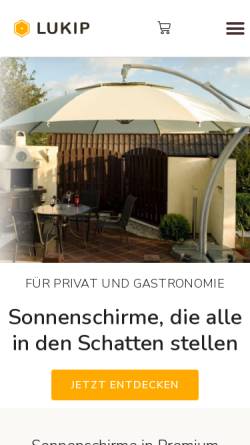 Vorschau der mobilen Webseite Lukip.de, Lukip Sonnenschirme