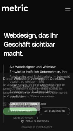 Vorschau der mobilen Webseite www.metric-webdesign.de, metric - Webdesign