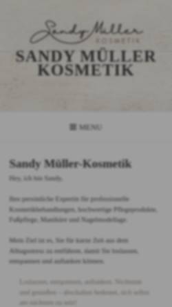 Vorschau der mobilen Webseite sandymueller-kosmetik.de, Sandy Müller Kosmetik