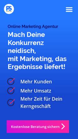 Vorschau der mobilen Webseite www.ps-marketing.de, PS Marketing GmbH