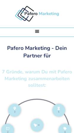 Vorschau der mobilen Webseite pafero-marketing.de, Pafero Marketing