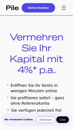 Vorschau der mobilen Webseite www.pile.capital, Pile Capital GmbH