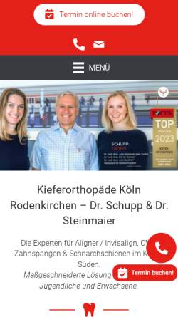 Vorschau der mobilen Webseite www.schupp-ortho.de, Dr. Steinmaier & Kollegen