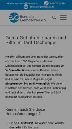 Vorschau der mobilen Webseite www.gemazahler.de, Bund der Gemazahler e.V.