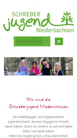 Vorschau der mobilen Webseite www.schreberjugend.de, Deutsche Schreberjugend Landesverband Niedersachsen e.V.