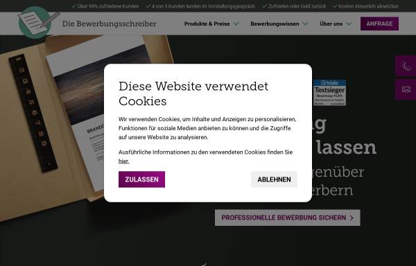 Vorschau von www.die-bewerbungsschreiber.de, Die Bewerbungsschreiber webschmiede GmbH