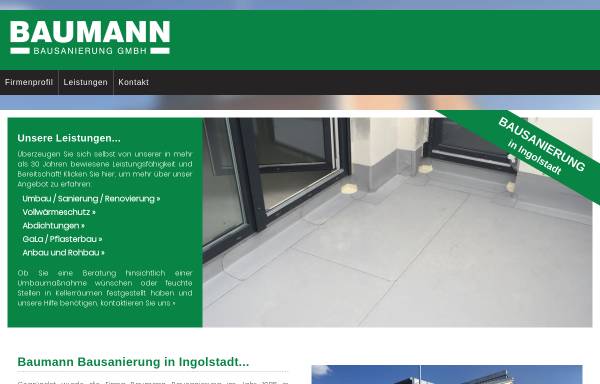 Vorschau von www.baumann-bausanierung.de, Baumann Bausanierung GmbH