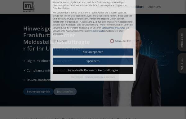 Vorschau von www.hinweisgebersystem-frankfurt.de, Immerce Consulting GmbH