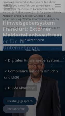 Vorschau der mobilen Webseite www.hinweisgebersystem-frankfurt.de, Immerce Consulting GmbH