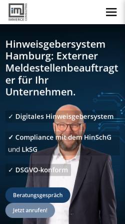 Vorschau der mobilen Webseite www.hinweisgebersystem-hamburg.de, Hinweisgebersystem Hamburg
