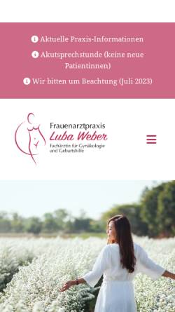 Vorschau der mobilen Webseite www.frauenarzt-weber-leipzig.com, Frauenarztpraxis Luba Weber