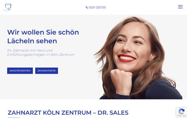Vorschau von zahnarzt-koeln-zentrum-sales.de, Zahnarzt Dr. med. dent. M. J. Sales