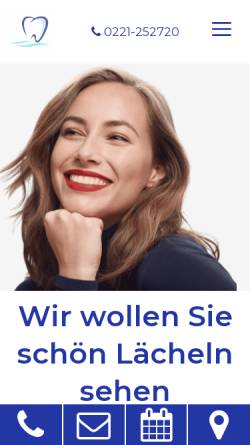 Vorschau der mobilen Webseite zahnarzt-koeln-zentrum-sales.de, Zahnarzt Dr. med. dent. M. J. Sales
