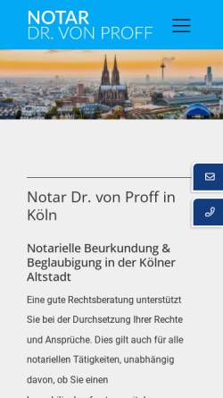 Vorschau der mobilen Webseite www.notarvonproff.de, Notar von Proff