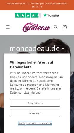 Vorschau der mobilen Webseite moncadeau.de, moncadeau