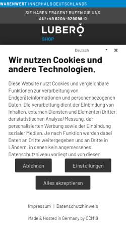 Vorschau der mobilen Webseite www.gewindeschneider-shop.com, Lubero GmbH