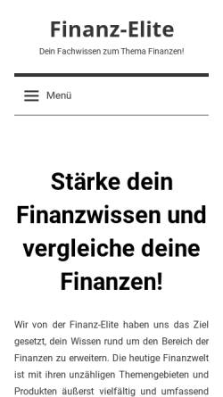 Vorschau der mobilen Webseite finanz-elite.de, Finanz-Elite