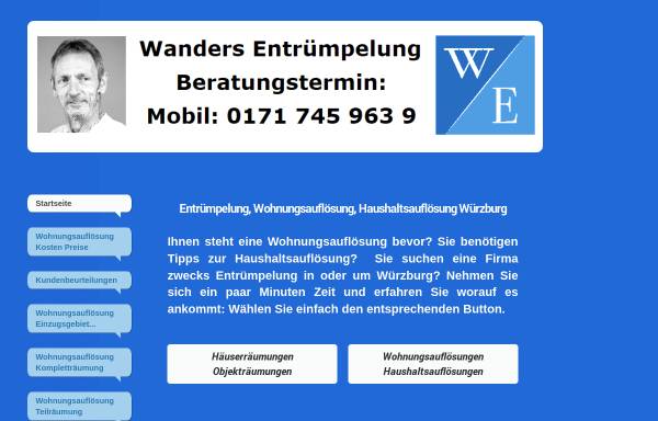 Vorschau von www.wohnungsauflösung-würzburg.de, Wanders Entrümpelung