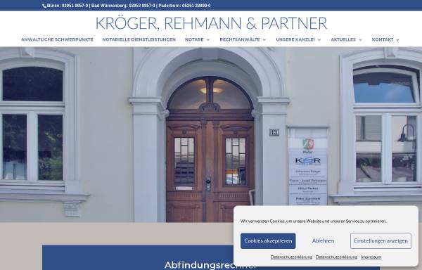 Vorschau von www.rehmann.de, Kröger, Rehmann & Partner Rechtsanwälte mbB