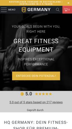 Vorschau der mobilen Webseite hq-germany.com, HQ Sports GmbH