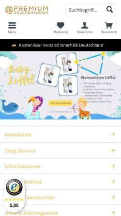 Vorschau der mobilen Webseite premium-geschenkideen.de, Premium Geschenkideen