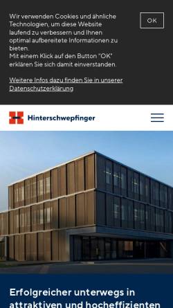 Vorschau der mobilen Webseite www.hinterschwepfinger.de, Hinterschwepfinger Projekt GmbH