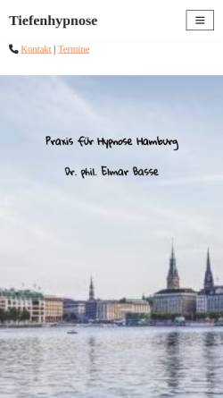 Vorschau der mobilen Webseite elmarbasse-hypnose-erfahrung.de, Praxis für Hypnose Hamburg Dr. phil. Elmar Basse