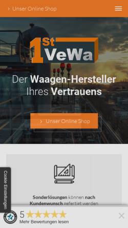 Vorschau der mobilen Webseite vechta-waagen.com, VECHTA Waagen GmbH
