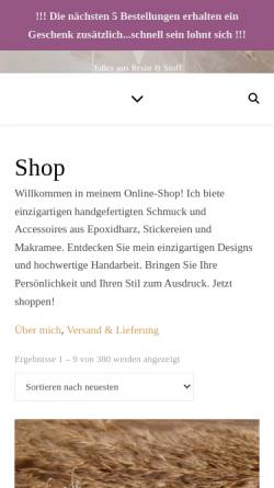 Vorschau der mobilen Webseite vivs-handmade.de, Viv´s Handmade