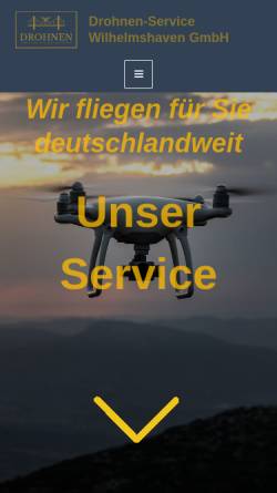 Vorschau der mobilen Webseite www.drohnen-service-wilhelmshaven.de, Drohnen-Service Wilhelmshaven GmbH