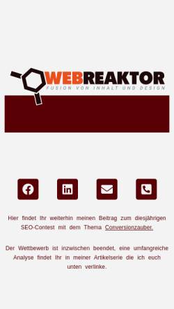Vorschau der mobilen Webseite webreaktor.de, Webreaktor