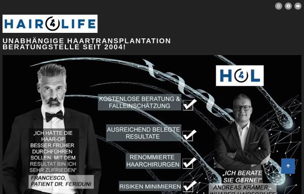 Vorschau von hairforlife-haartransplantation.com, Hairforlife