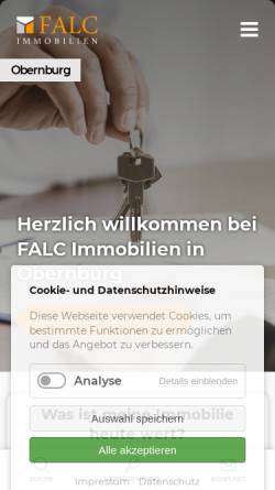 Vorschau der mobilen Webseite www.falcimmo.de, FALC Immobilien