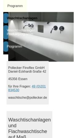 Vorschau der mobilen Webseite www.pollecker.de, Pollecker Finoflex GmbH