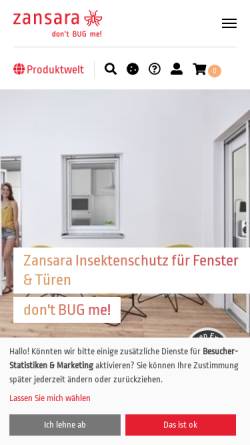 Vorschau der mobilen Webseite www.zansara.de, Zansara GmbH