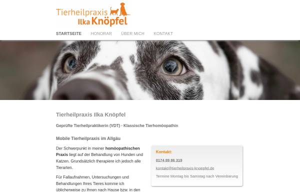 Vorschau von www.tierheilpraxis-knoepfel.de, Tierheilpraxis Ilka Knöpfel