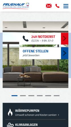 Vorschau der mobilen Webseite fruehauf-gmbh.de, Fruehauf Kälte- und Klimaanlagengesellschaft mbH