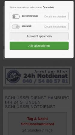Vorschau der mobilen Webseite www.erbse-hamburg.de, Schlüsseldienst Hamburg Erbse