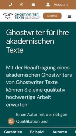 Vorschau der mobilen Webseite ghostwriter-texte.de, Ghostwriter Texte