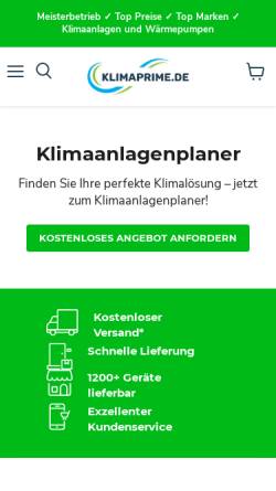 Vorschau der mobilen Webseite klimaprime.de, Klimaprime.de