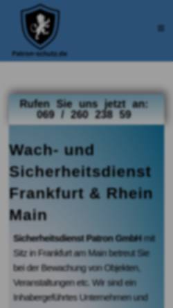 Vorschau der mobilen Webseite patron-schutz.de, Sicherheitsdienst Patron GmbH