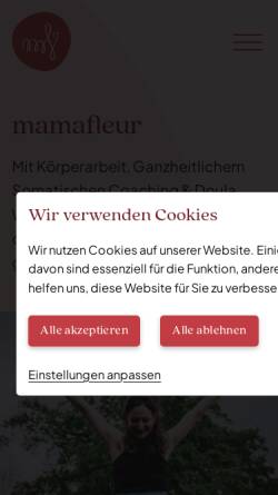 Vorschau der mobilen Webseite mamafleur.de, mamafleur