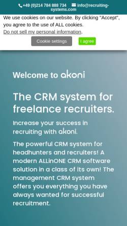 Vorschau der mobilen Webseite www.recruiting-systems.com, Akoni Recruiting Systems UG (haftungsbeschränkt)